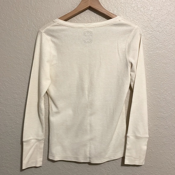 Bugle Boy For Her Vintage 90’s Long Sleeve Ruffle Front Ivory Shirt Size M - Picture 2 of 4